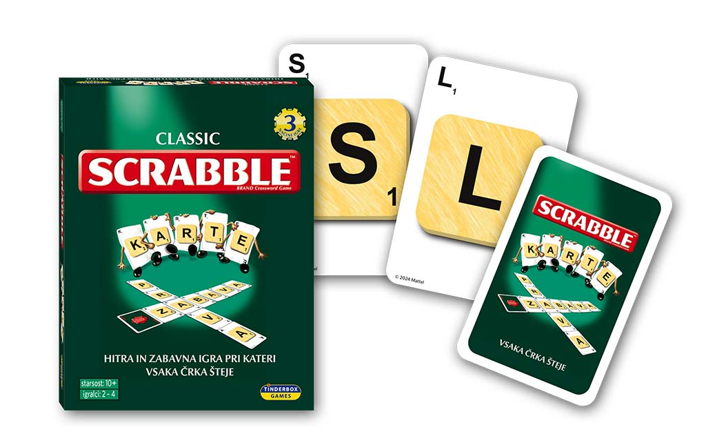 Piatnik družabna igra Scrabble 